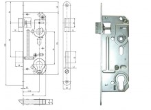 HOBES Zámek 02-06, vložkový , 90/63, P-L,  bílý zinek  