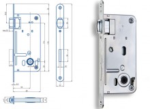 HOBES Zámek 545, 90/80, P-L, 6x6 WC, bílý zinek - s válečkem 