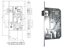 HOBES Zámek K136, P-L, bílý zinek