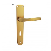 Kování dveřní štítové ZERO 5400 , rozteč 90, klika+klika - klíč, STŘÍBRNÝ ELOX - F1 TWIN