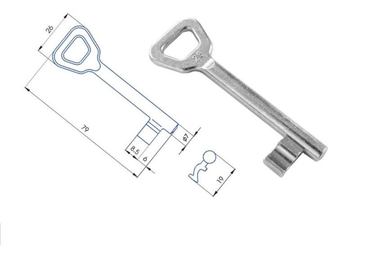 Klíč 01-15 obyčejný č. 4 Zn (zinek)