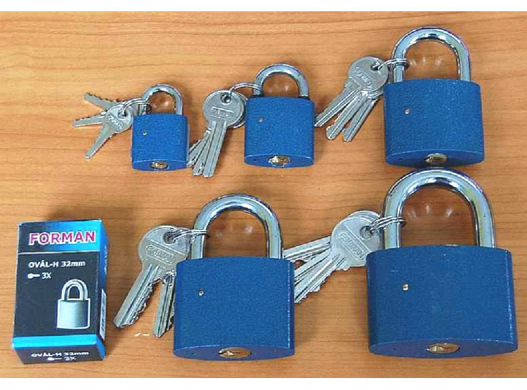 Zámek visací OVÁL-H 25 MODRÝ 2625