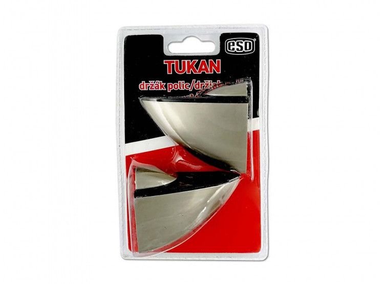 Držák TUKAN 75mm - 2 kusy (baleno v blistru) NIKL - SATIN