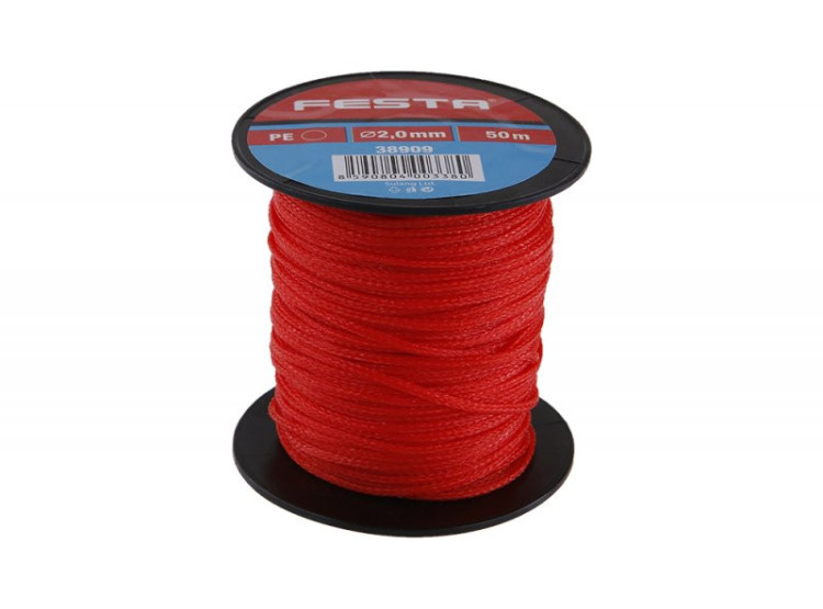 Provázek zednický 50 m x 1 mm, červený