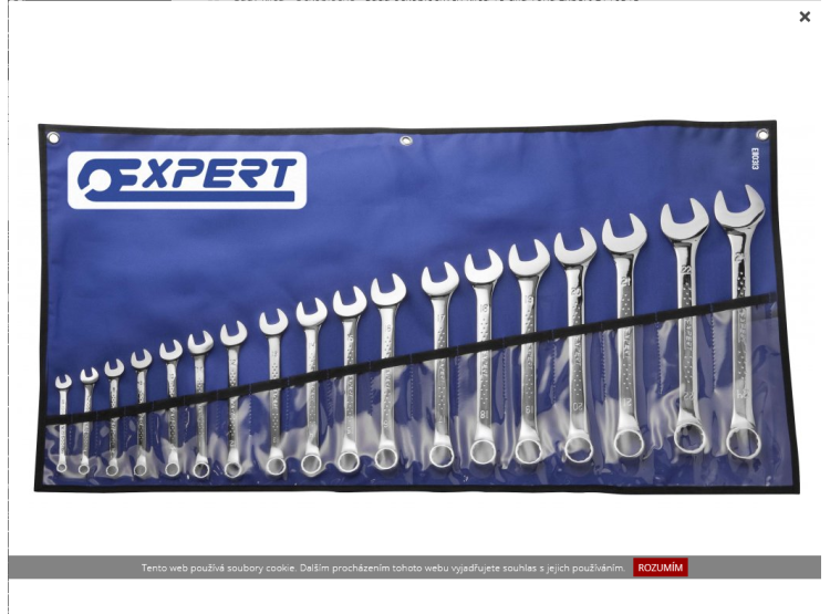 TONA EXPERT E110313 Klíč očkoplochý 18dílná sada 6 - 24 mm, Vinilové pouzdro