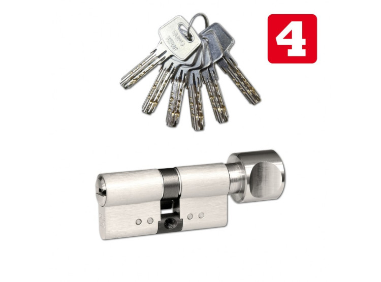 Richter Vložka EURO XStar 30/40K BT4 NIKL - knoflík na straně 40mm, 6 klíčů