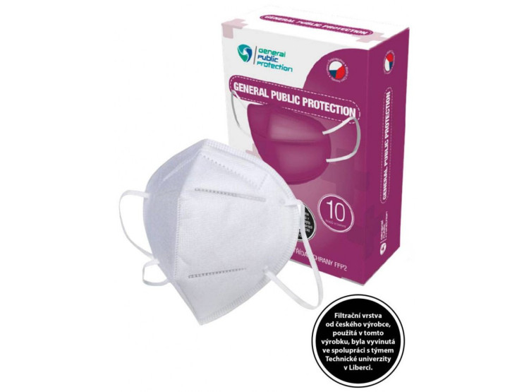 Respirátor FFP2 bez ventilku (10ks v balení) prodej i po 1 kuse (v balení 10 ks)