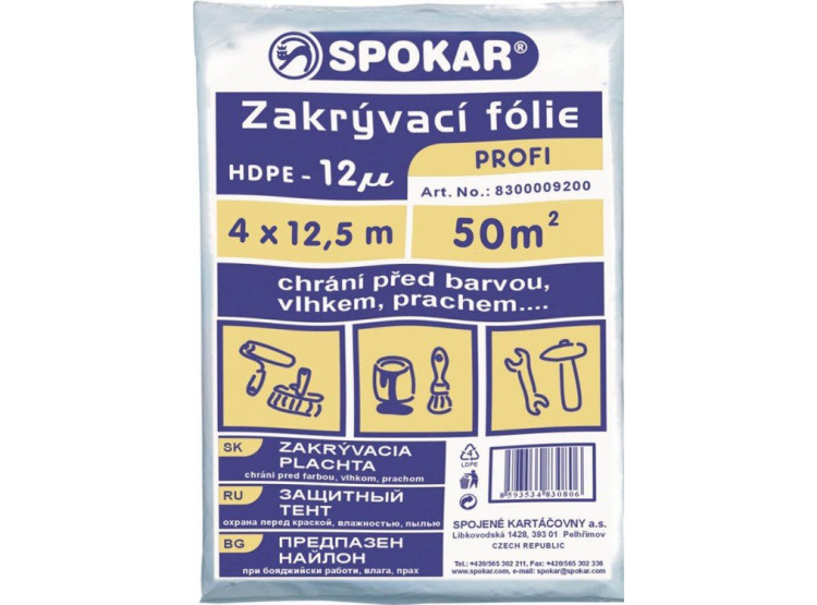 Fólie zakrývací 4 x 12,5 m HDPE 12MY
