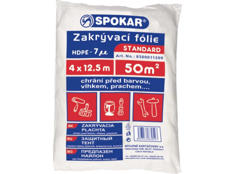 SPOKAR Fólie zakrývací 4 x 12,5 m HDPE 7MY