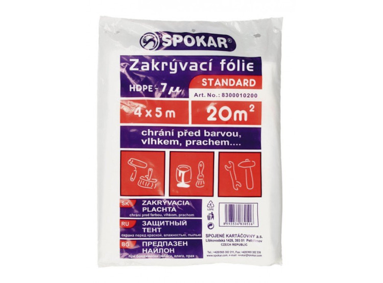 Fólie zakrývací 4 x 5 m HDPE 7 MY