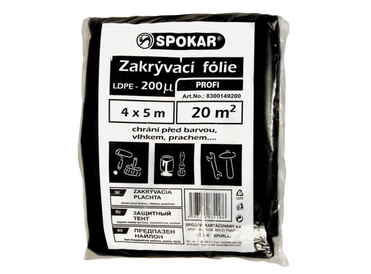 SPOKAR Fólie zakrývací 4 x 5 m LDPE 200 MY