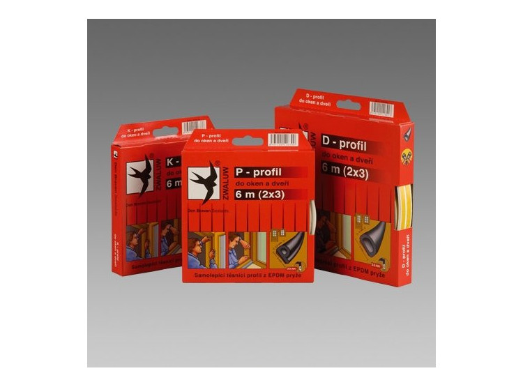 Těsnění D - profil 9 mm x 6 mm x 100 m hnědé