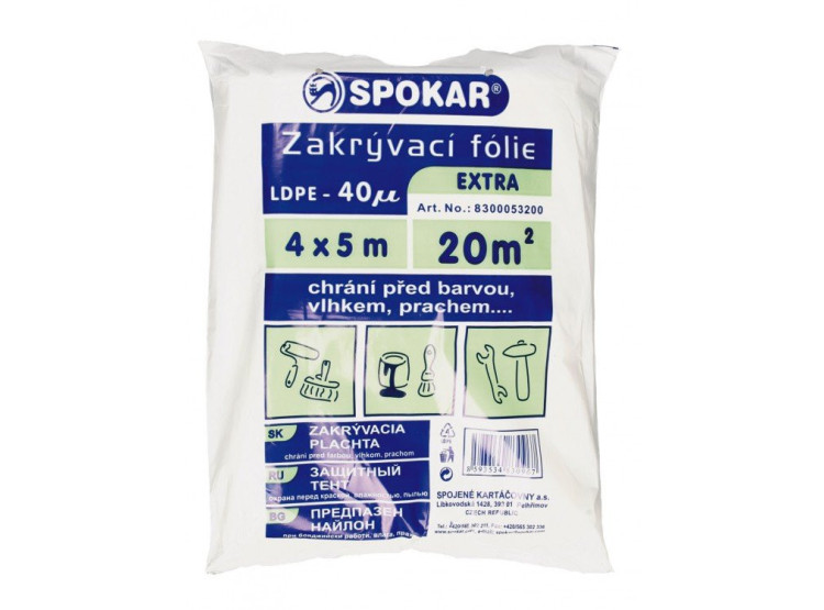 Fólie zakrývací 4 x 5 m LDPE 40 MY