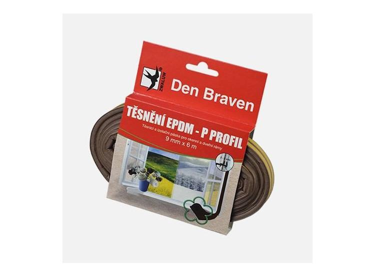 Těsnění P - profil 9 mm x 5,5 mm x 100 m hnědé