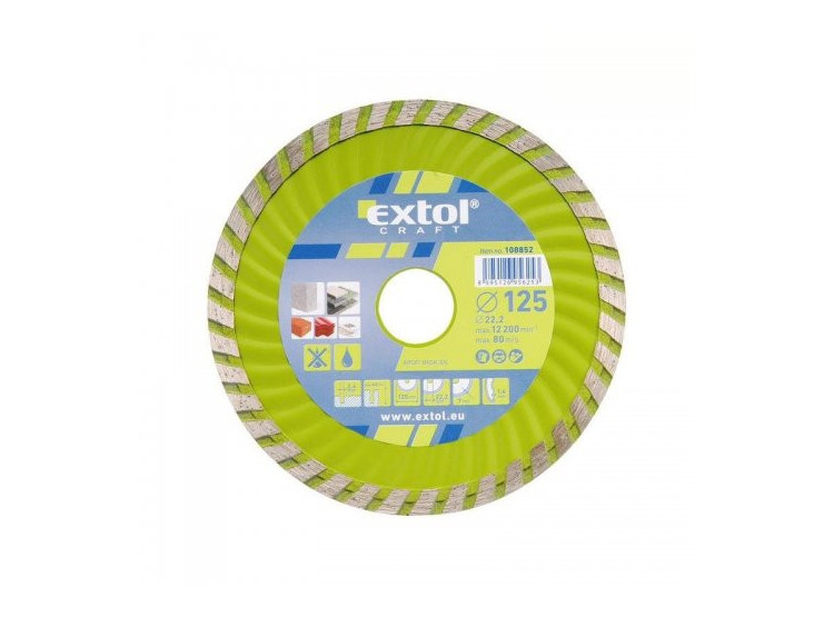 EXTOL CRAFT Diamantový kotouč řezný turbo 125x22,2mm - 108852