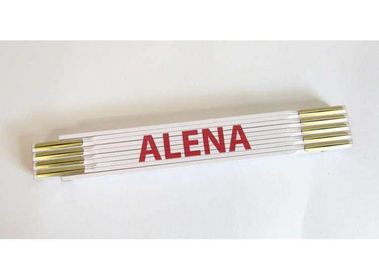 Metr skládací 2 m ALENA - bílý, dřevěný