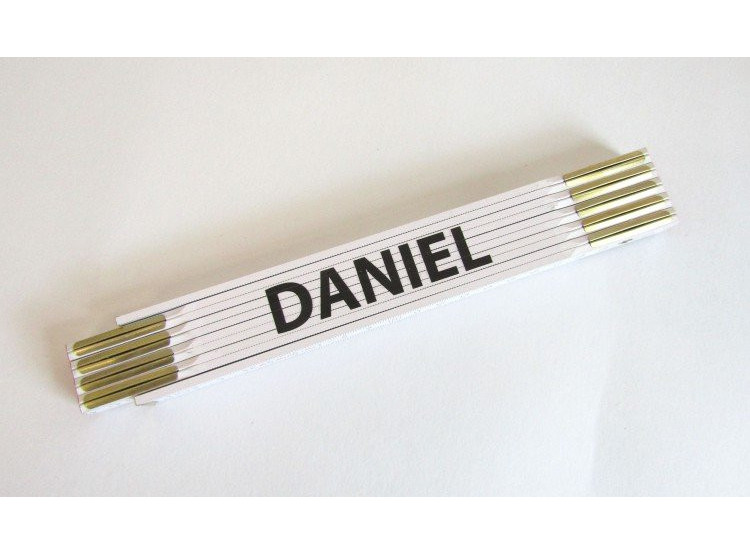 Metr skládací 2 m DANIEL - bílý, dřevěný