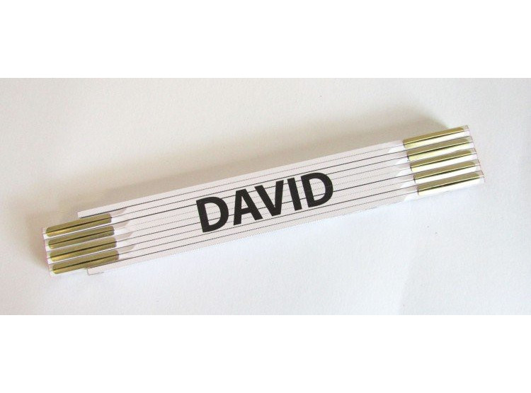 Metr skládací 2 m DAVID - bílý, dřevěný