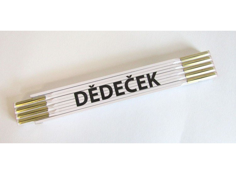 Metr skládací 2 m DĚDEČEK - bílý, dřevěný