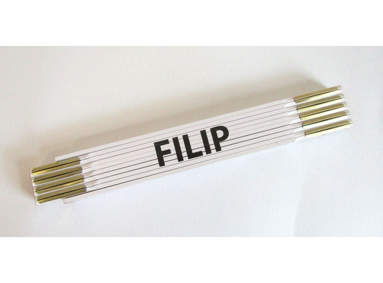 Metr skládací 2 m FILIP - bílý, dřevěný
