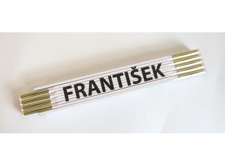 Metr skládací 2 m FRANTIŠEK - bílý, dřevěný