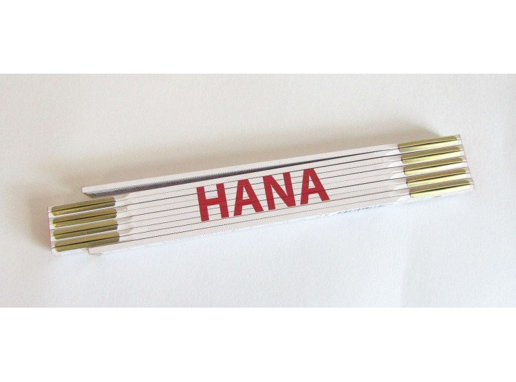 Metr skládací 2 m HANA - bílý, dřevěný