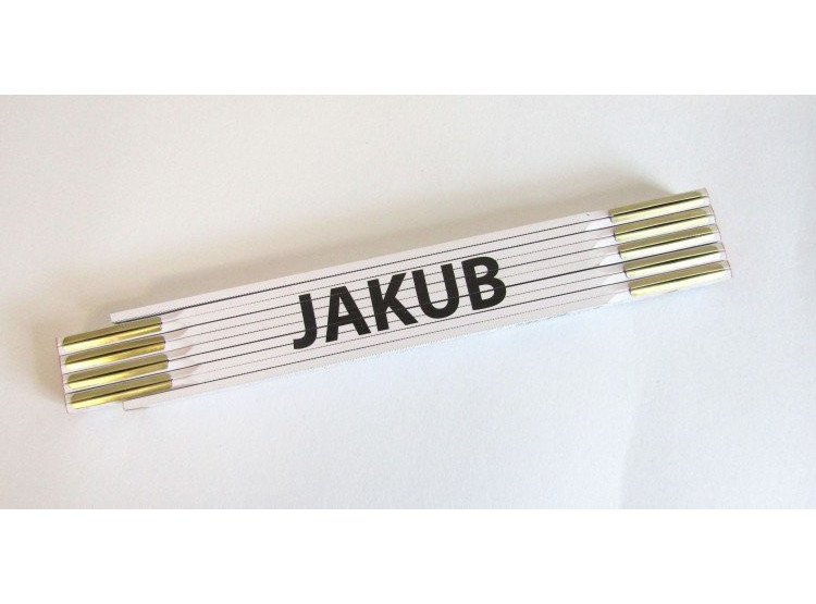 Metr skládací 2 m JAKUB - bílý, dřevěný