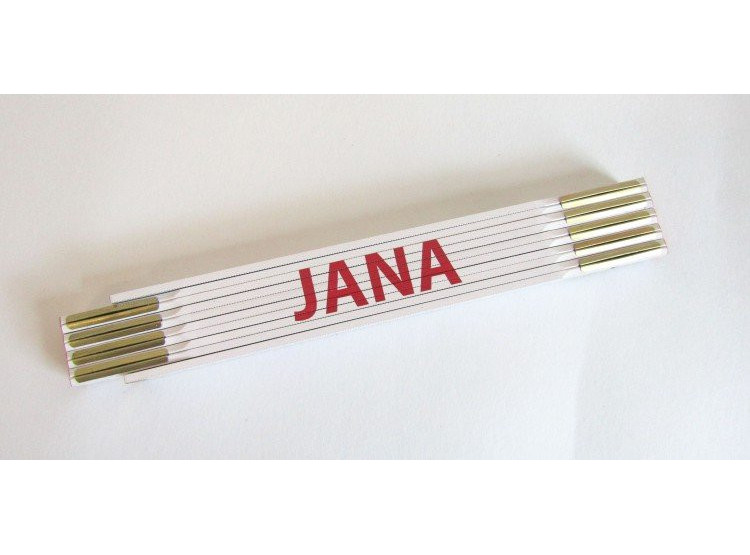 Metr skládací 2 m JANA - bílý, dřevěný