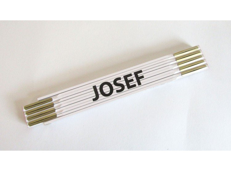 Metr skládací 2 m JOSEF - bílý, dřevěný