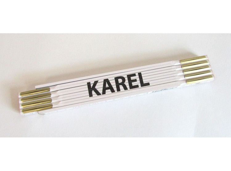 Metr skládací 2 m KAREL - bílý, dřevěný