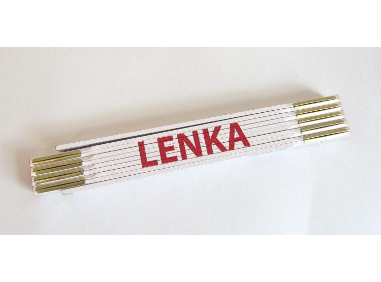 Metr skládací 2 m LENKA - bílý, dřevěný