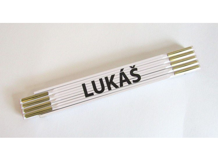Metr skládací 2 m LUKÁŠ - bílý, dřevěný
