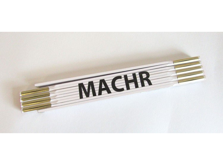 Metr skládací 2 m MACHR - bílý, dřevěný
