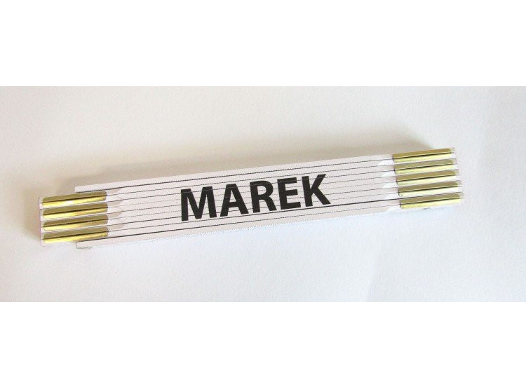 Metr skládací 2 m MAREK - bílý, dřevěný