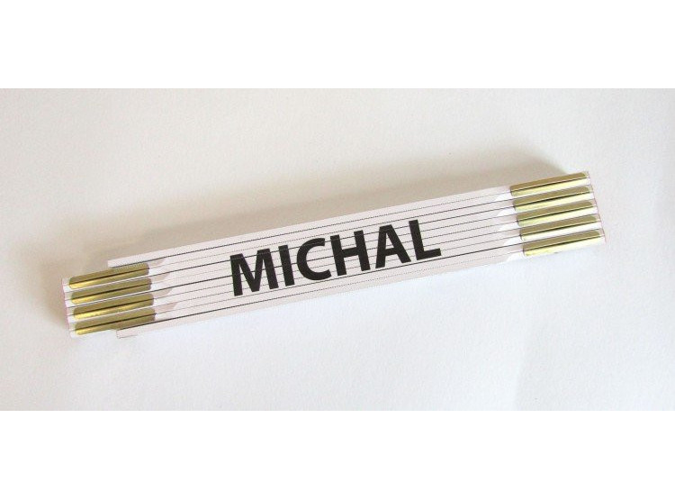Metr skládací 2 m MICHAL - bílý, dřevěný