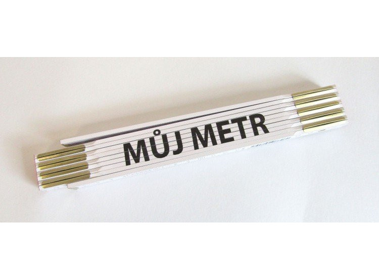 Metr skládací 2 m MŮJ METR - bílý, dřevěný