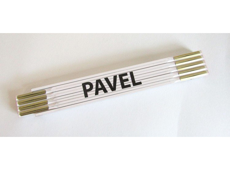 Metr skládací 2 m PAVEL - bílý, dřevěný