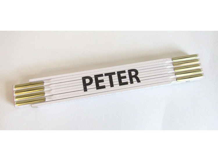 Metr skládací 2 m PETER - bílý, dřevěný