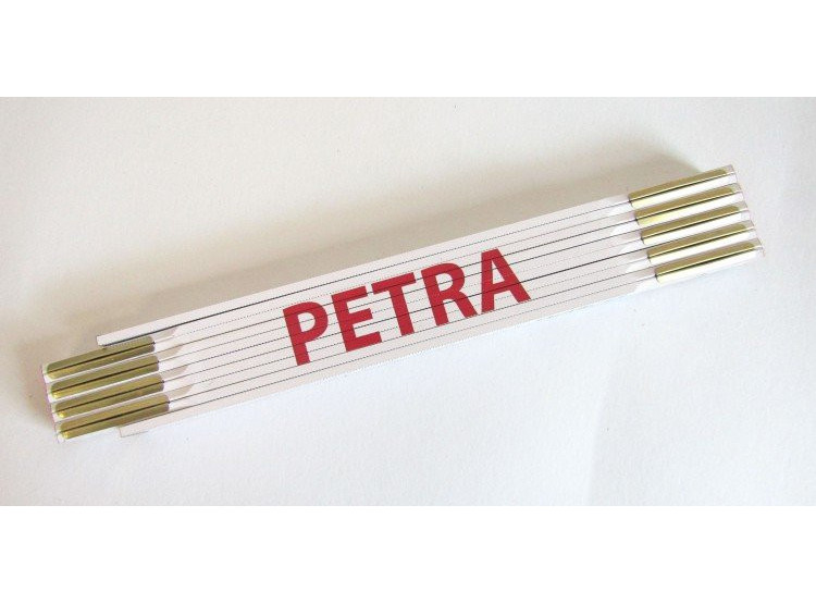 Metr skládací 2 m PETRA - bílý, dřevěný