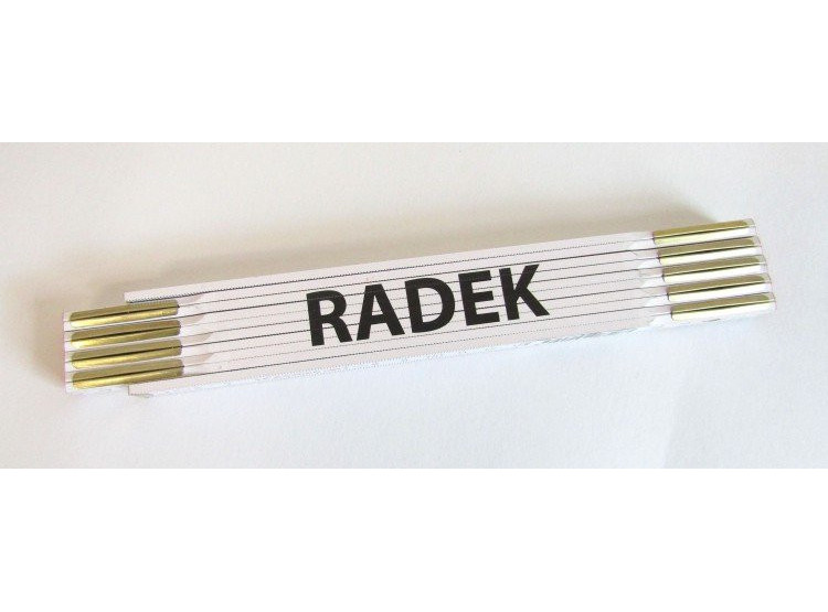 Metr skládací 2 m RADEK - bílý, dřevěný