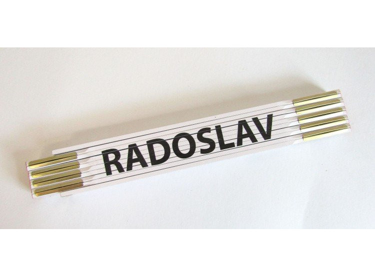 Metr skládací 2 m RADOSLAV - bílý, dřevěný