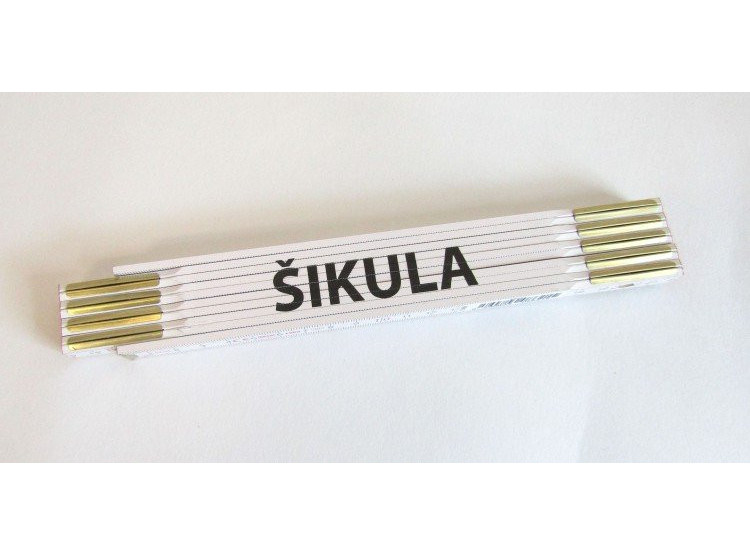 Metr skládací 2 m ŠIKULA - bílý, dřevěný