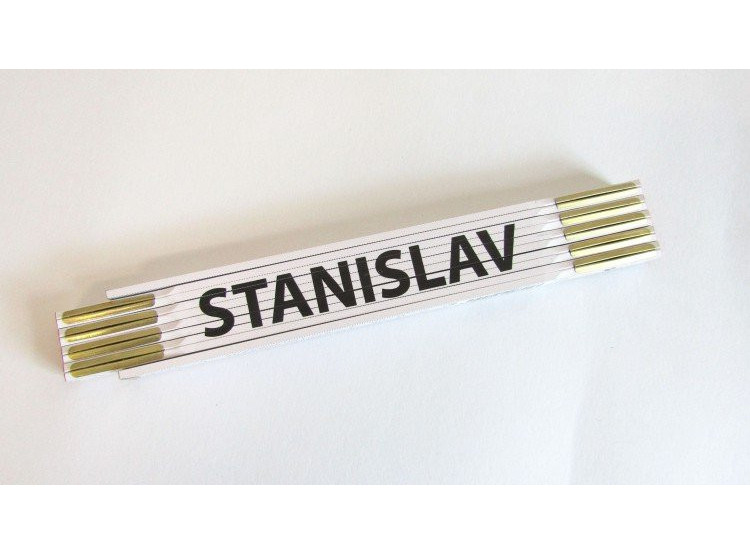 Metr skládací 2 m STANISLAV - bílý, dřevěný