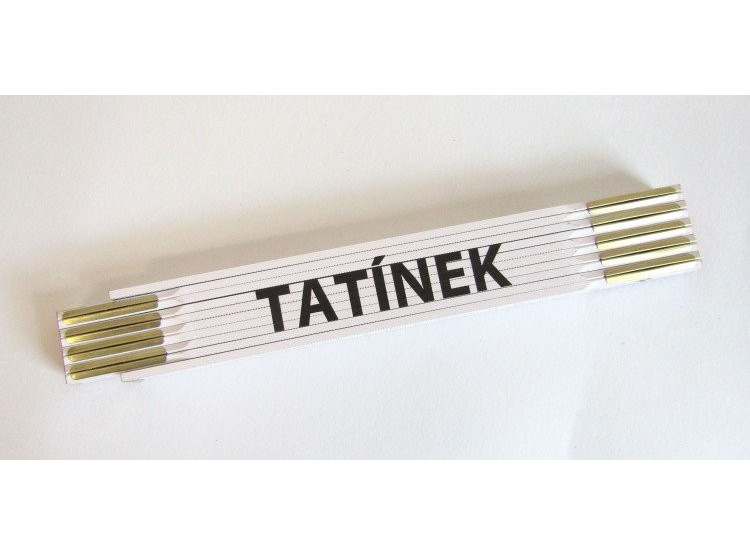 Metr skládací 2 m TATÍNEK - bílý, dřevěný