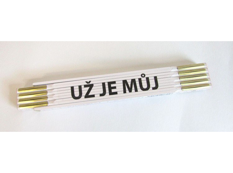 Metr skládací 2 m dvoumetr - UŽ JE MŮJ - bílý, dřevěný
