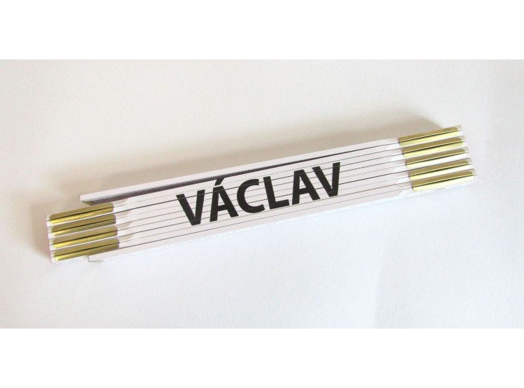 Metr skládací 2 m dvoumetr - VÁCLAV - bílý, dřevěný