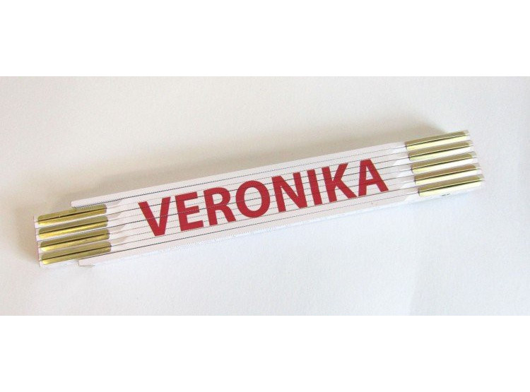 Metr skládací 2 m dvoumetr - VERONIKA - bílý, dřevěný