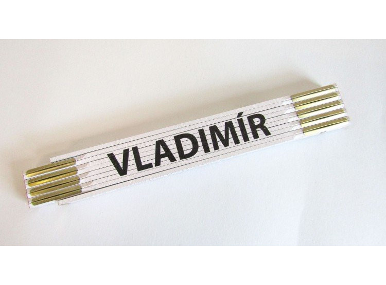 Metr skládací 2 m VLADIMÍR - bílý, dřevěný