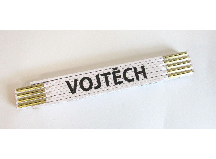 Metr skládací 2 m VOJTĚCH - bílý, dřevěný