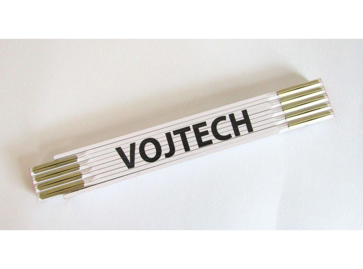 Metr skládací 2 m VOJTECH - bílý, dřevěný
